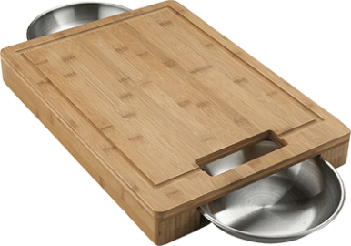Napoleon Cutting Board with Stainless Steel Bowls Cutting Board with Stainless Steel Bowls — 70012 (FR)