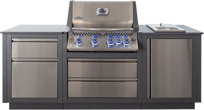 Napoleon OASIS 105 Outdoor Kitchen, Built-in Prestige 500 with SIZZLE ZONE side burner — ODK105-P500P-FR (FR)