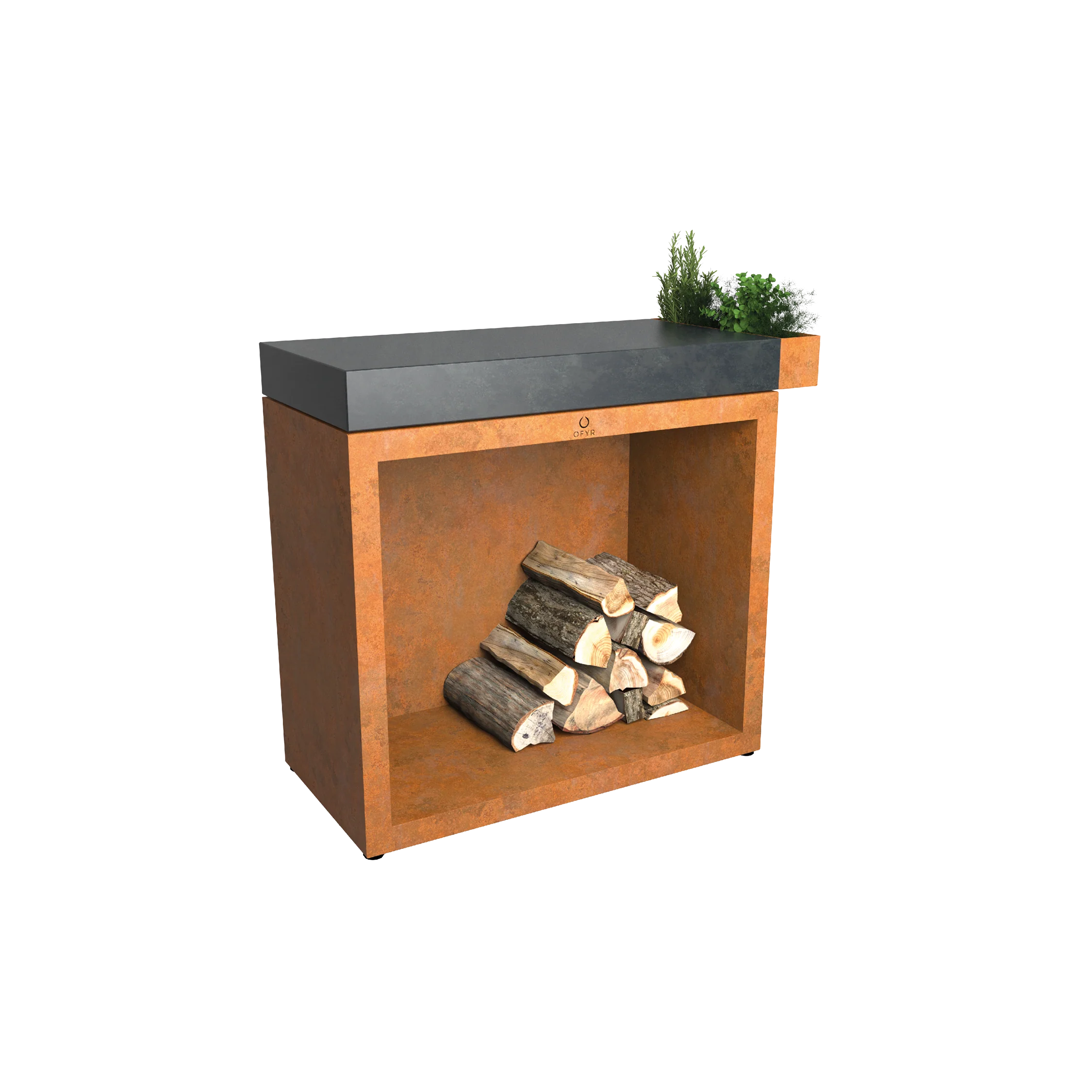 OFYR Butcher Block Storage 90 Butcher Block Storage 90 — Corten / Dark grey ceramic — BBS-90-CD (EU)