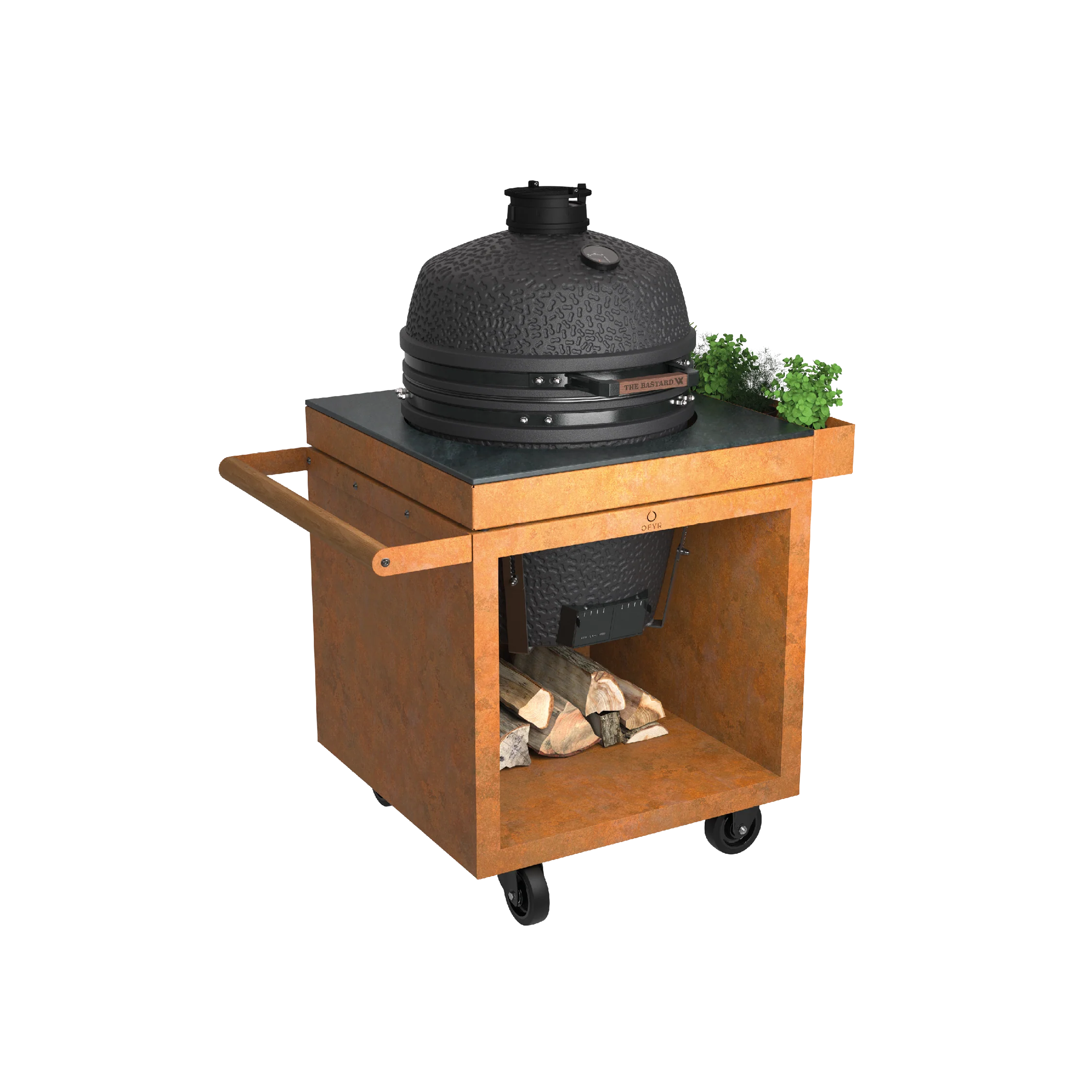OFYR Kamado table Kamado table — 75 / Corten / Dark grey ceramic / PRO+ — O-K-T-75-PRO+-CCD (EU)