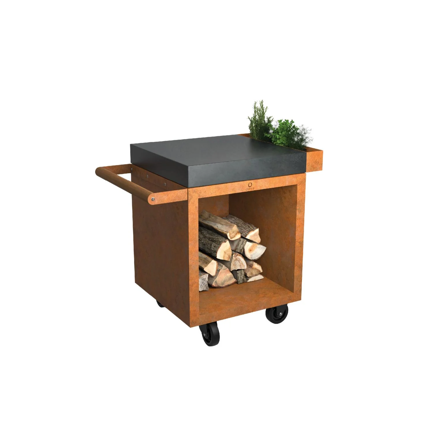 OFYR Mise en Place PRO table Mise en Place PRO table — 65 / Corten / Dark grey ceramic — MP-65-PRO-CD (EU)