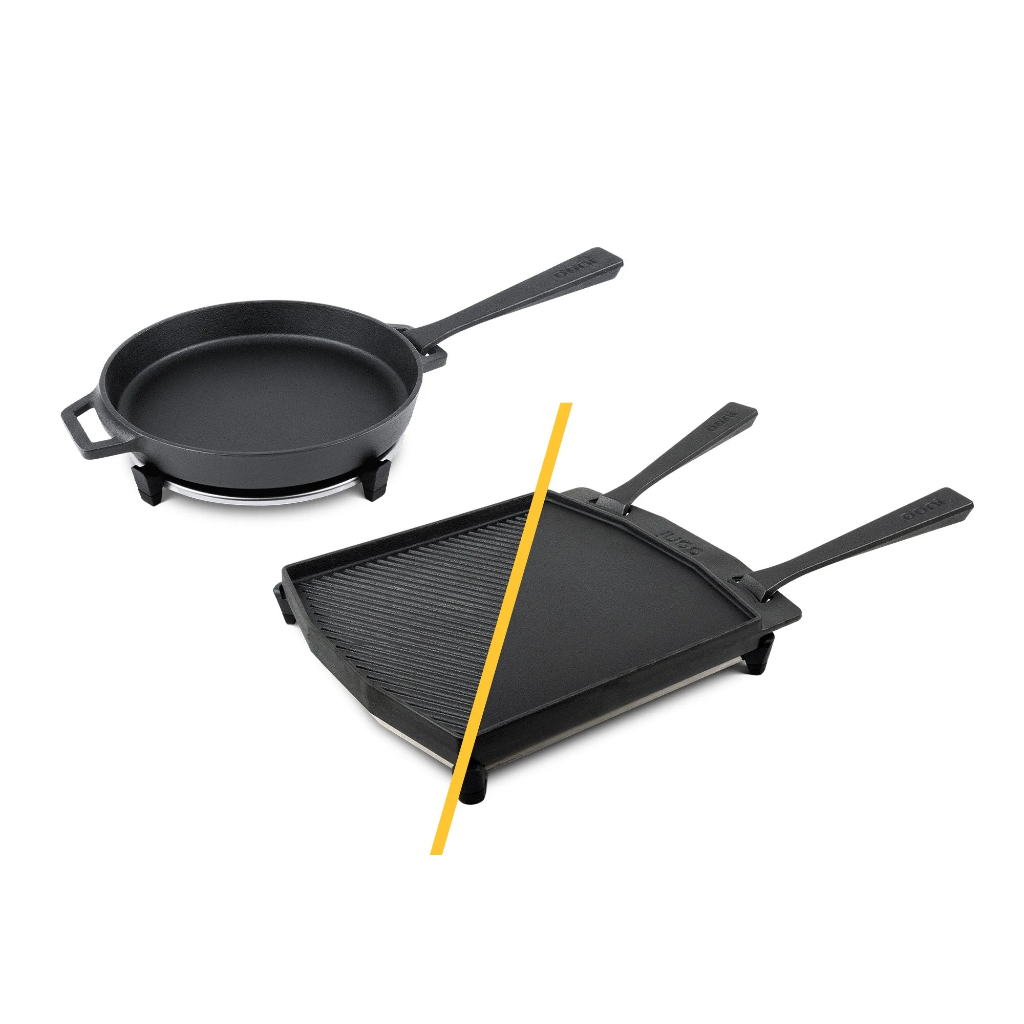 Ooni Ooni Dual-Sided Grizzler Plate and Cast Iron Skillet Pan Bundle Ooni Dual-Sided Grizzler Plate and Cast Iron Skillet Pan Bundle (EU)