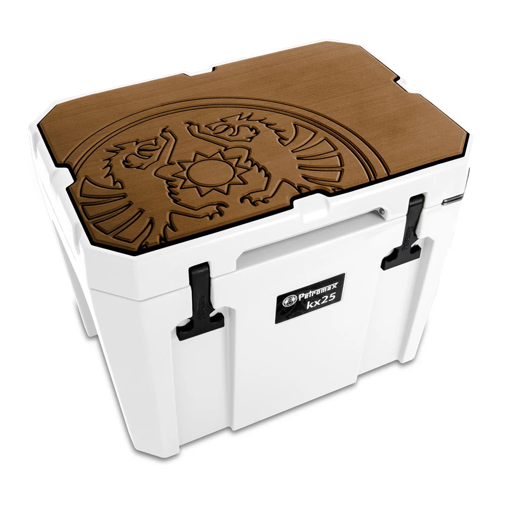 Petromax Adhesion pad cool box Adhesion pad cool box — Brown / 25 liters / Dragon emblem (EU)