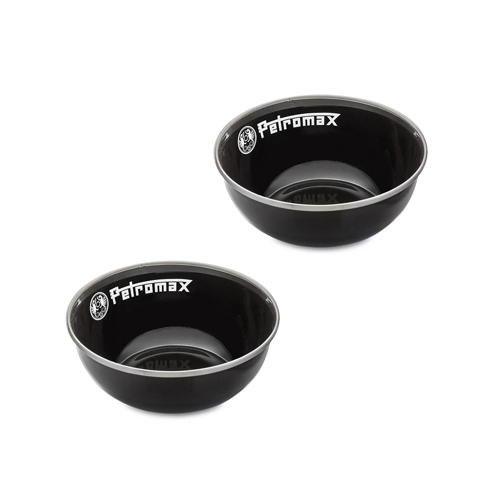 Petromax Enamel Bowls Set of 2 Enamel Bowls Set of 2 — Black / 0.16 liters (EU)