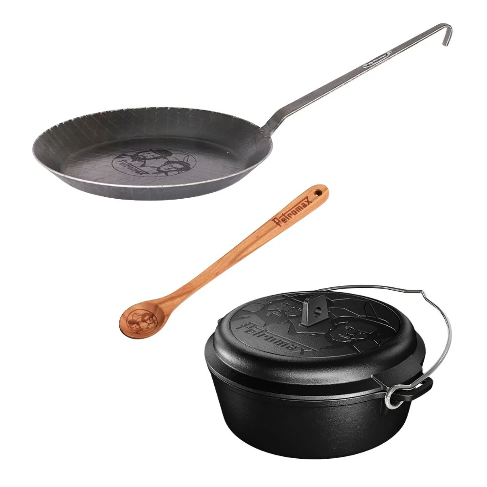 Petromax Dutch Oven ft3 + Wrought-Iron Pan sp28 + Wooden Spoon Set – Bud Spencer & Terence Hill Edition Dutch Oven ft3 + Wrought-Iron Pan sp28 + Wooden Spoon Set – Bud Spencer & Terence Hill Edition (EU)