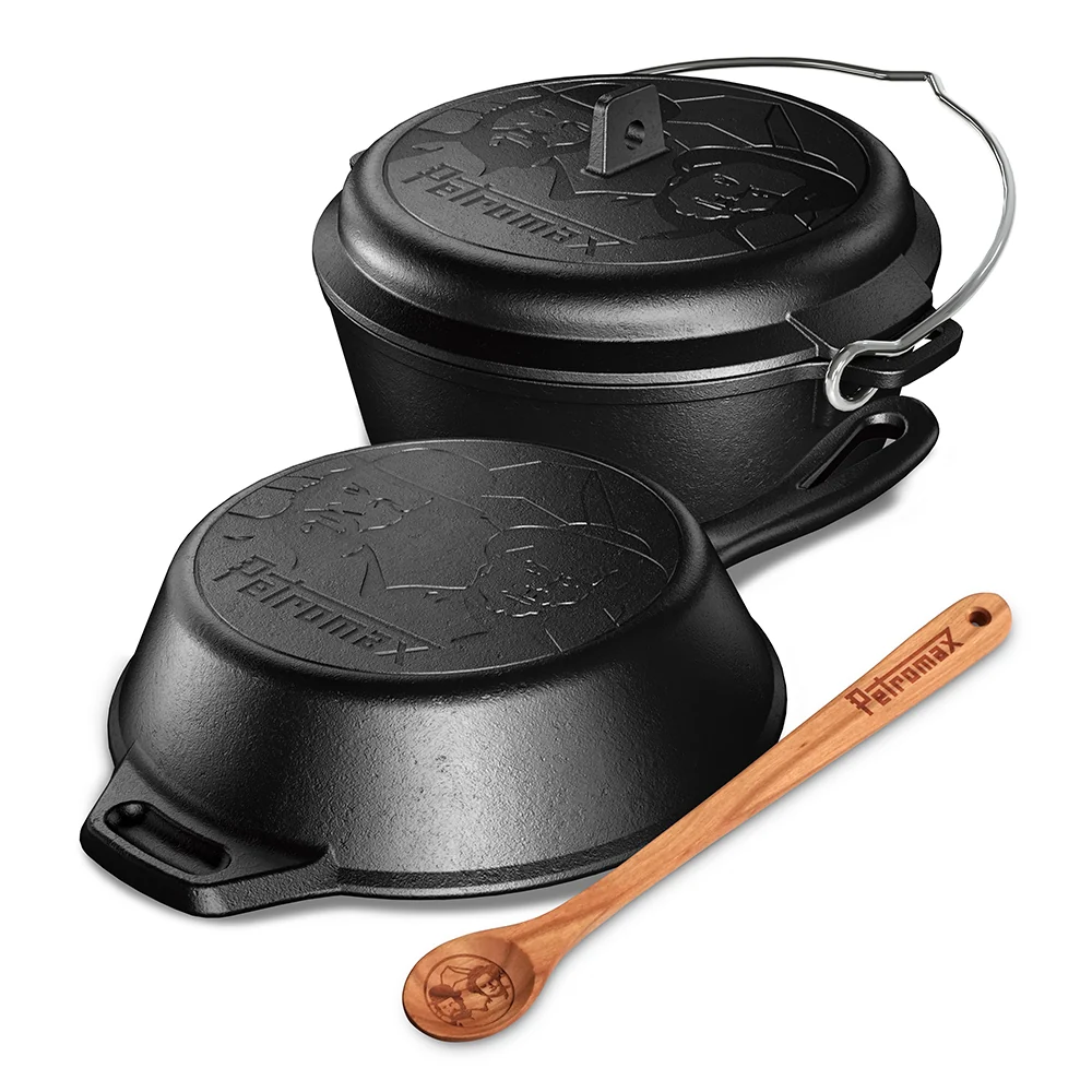 Petromax Cast Iron Skillet + Dutch Oven + Wooden Spoon Set – Bud Spencer & Terence Hill Edition Cast Iron Skillet + Dutch Oven + Wooden Spoon Set – Bud Spencer & Terence Hill Edition (EU)